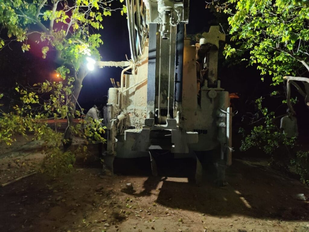 2nd borewell work started near main gate