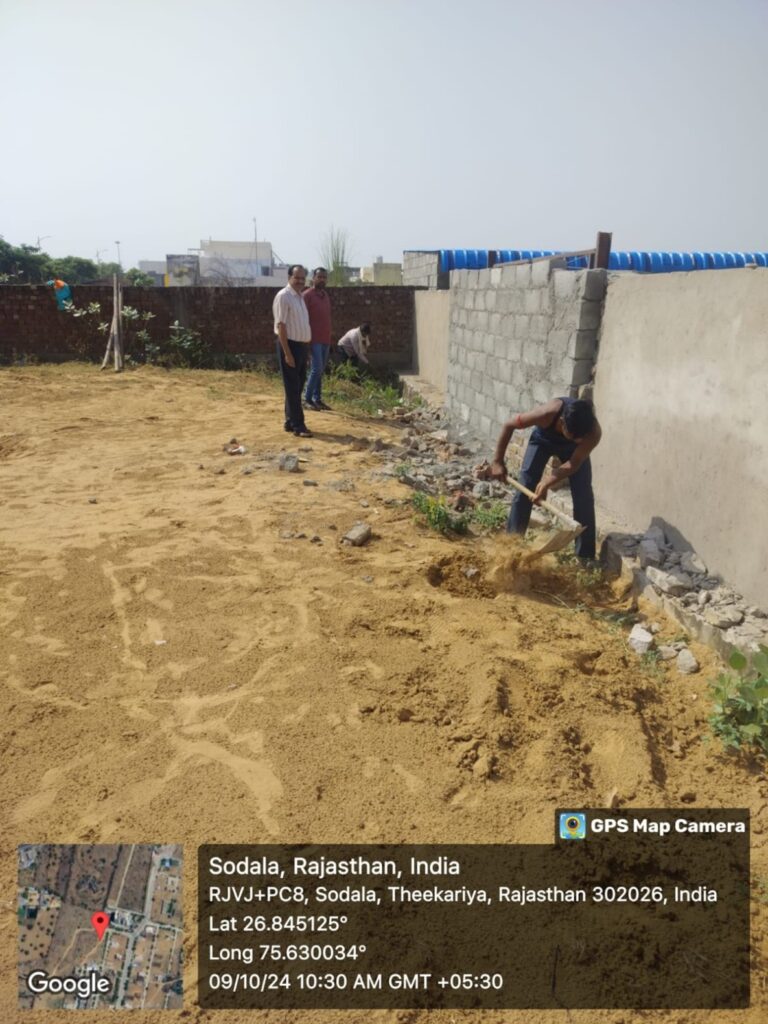 Wall work started at the end of Rameshwaram road